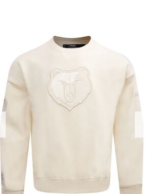 NWT NBA MEMPHIS GRIZZLIES NEUTRAL DROP SHOULDER FLEECE CREWNECK